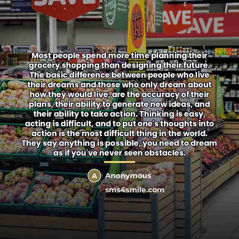 “Most people spend more time planning their grocery shopping than…” quote by Anonymous