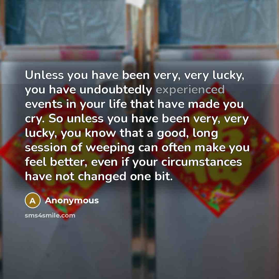 “Unless you have been very, very lucky, you have undoubtedly…” quote by Anonymous
