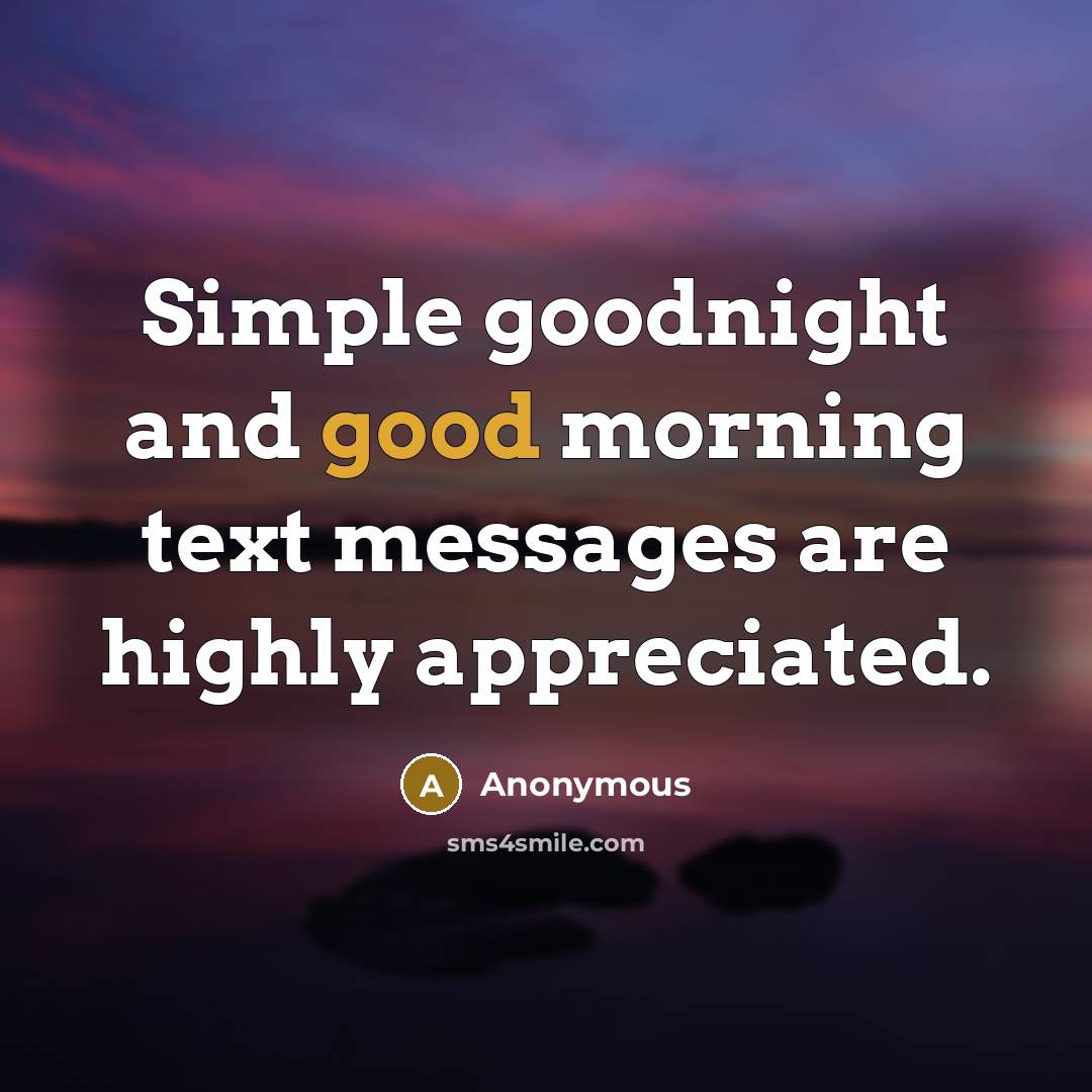 “Simple goodnight and good morning text messages are highly appreciated.…” quote by Anonymous