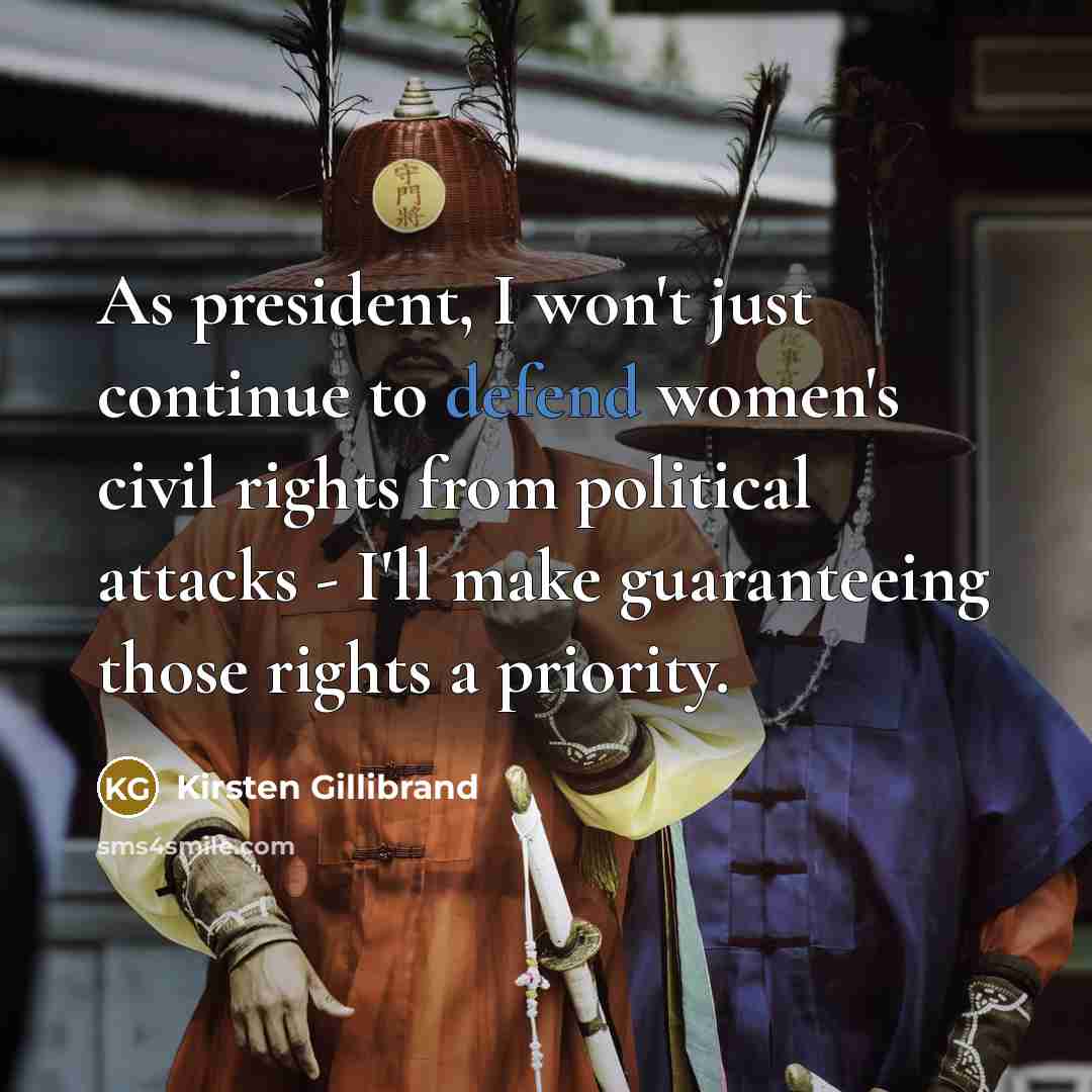 “As president, I won't just continue to defend women's civil…” quote by Kirsten Gillibrand