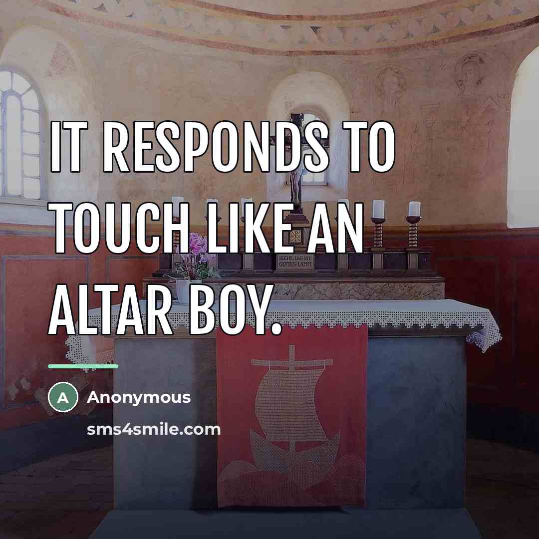 “It responds to touch like an altar boy.…” quote by Anonymous