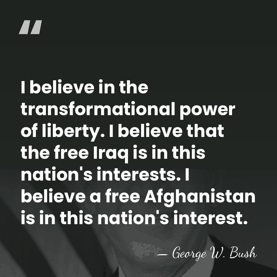 I believe in the transformational power of liberty. I believe that the&hellip; - George W. Bush
