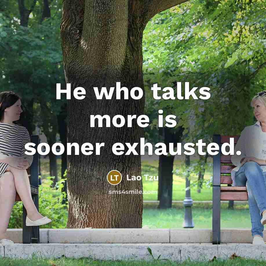 “He who talks more is sooner exhausted.…” quote by Lao Tzu