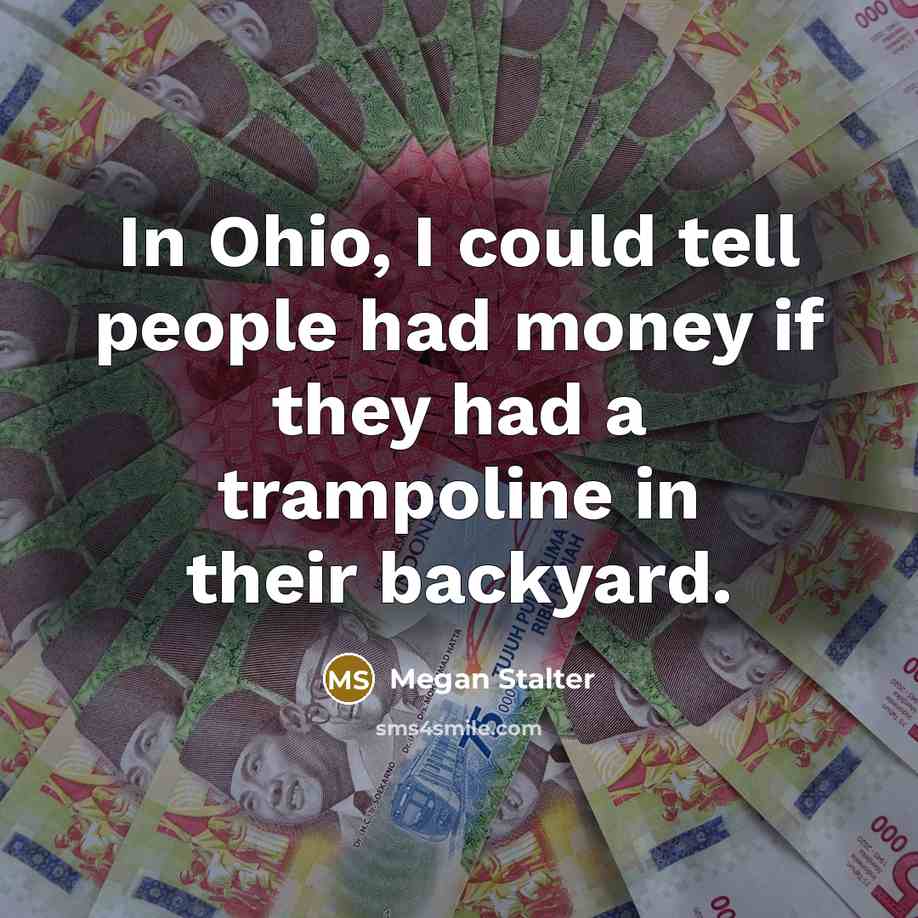 “In Ohio, I could tell people had money if they…” quote by Megan Stalter