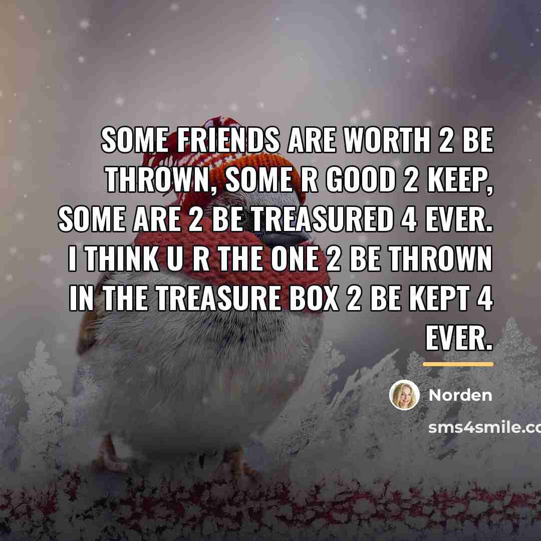 “Some friends are worth 2 be thrown, some r good…” quote by Norden