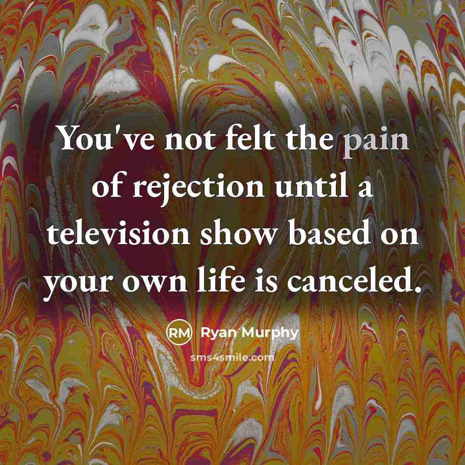 “You've not felt the pain of rejection until a television…” quote by Ryan Murphy