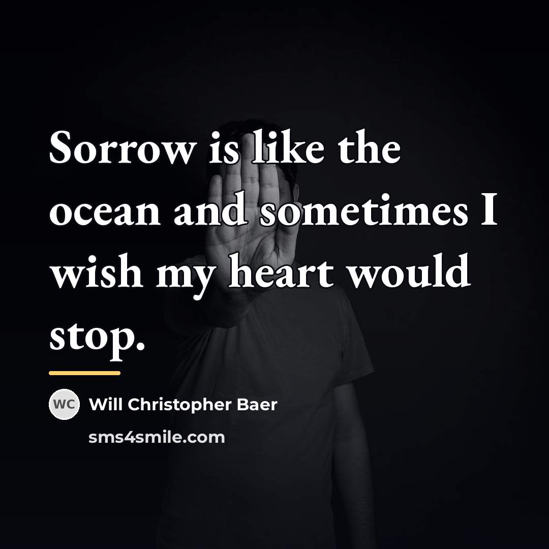 “Sorrow is like the ocean and sometimes I wish my…” quote by Will Christopher Baer