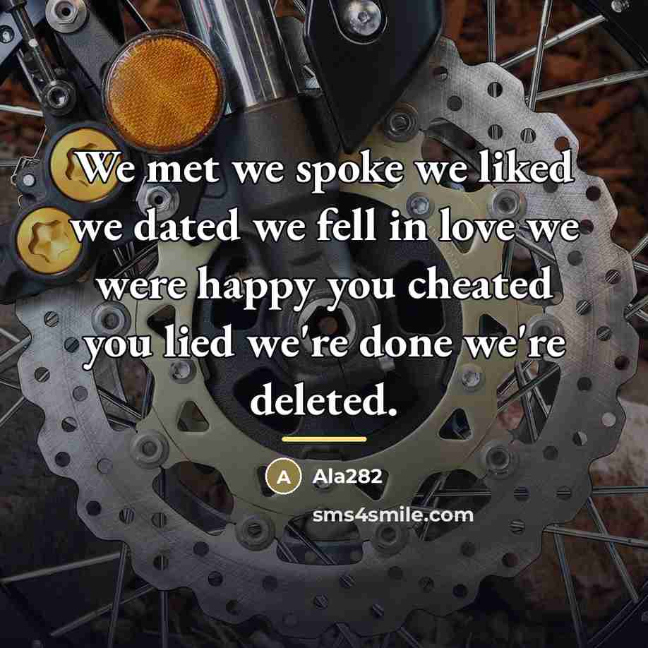 “We met we spoke we liked we dated we fell…” quote by Ala282