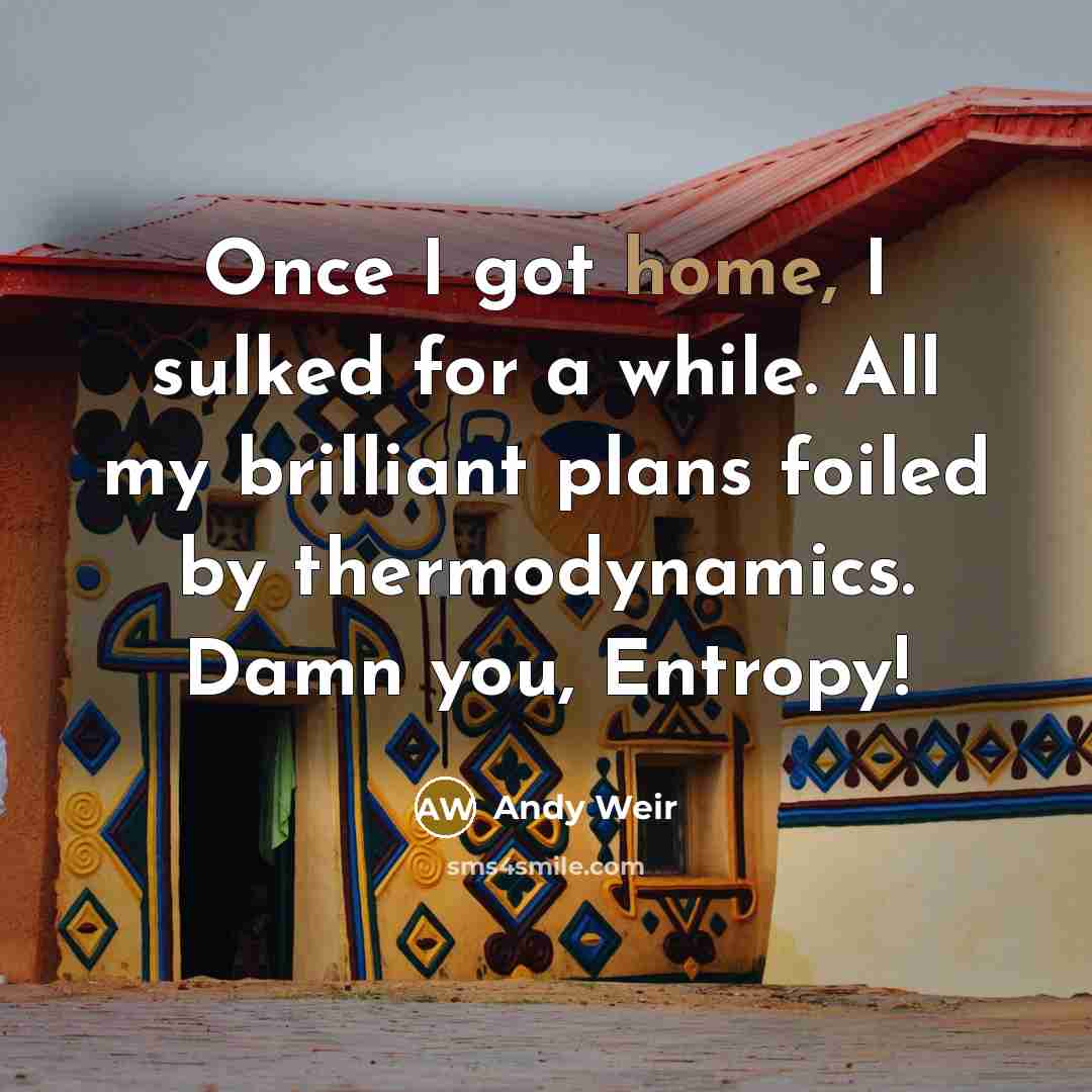 “Once I got home, I sulked for a while. All…” quote by Andy Weir