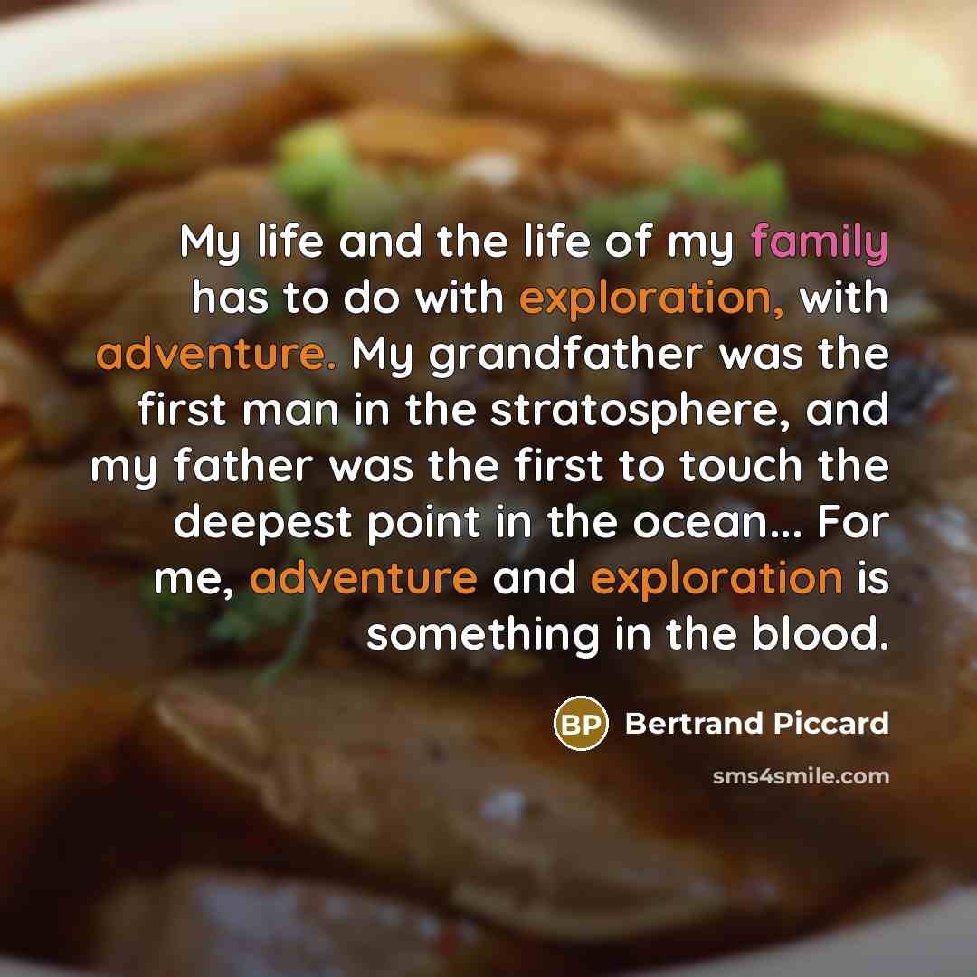 “My life and the life of my family has to…” quote by Bertrand Piccard