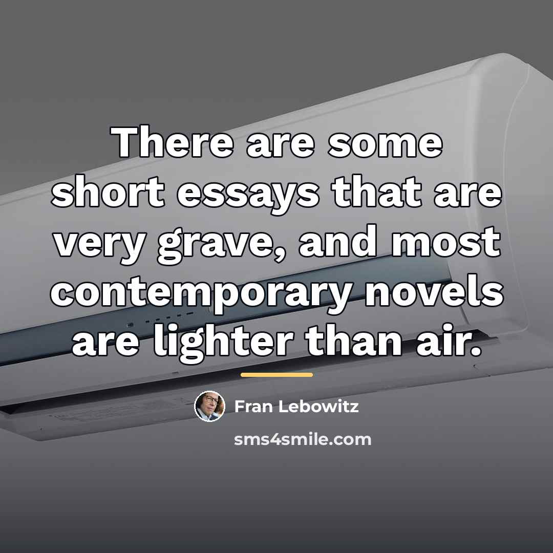 “There are some short essays that are very grave, and…” quote by Fran Lebowitz