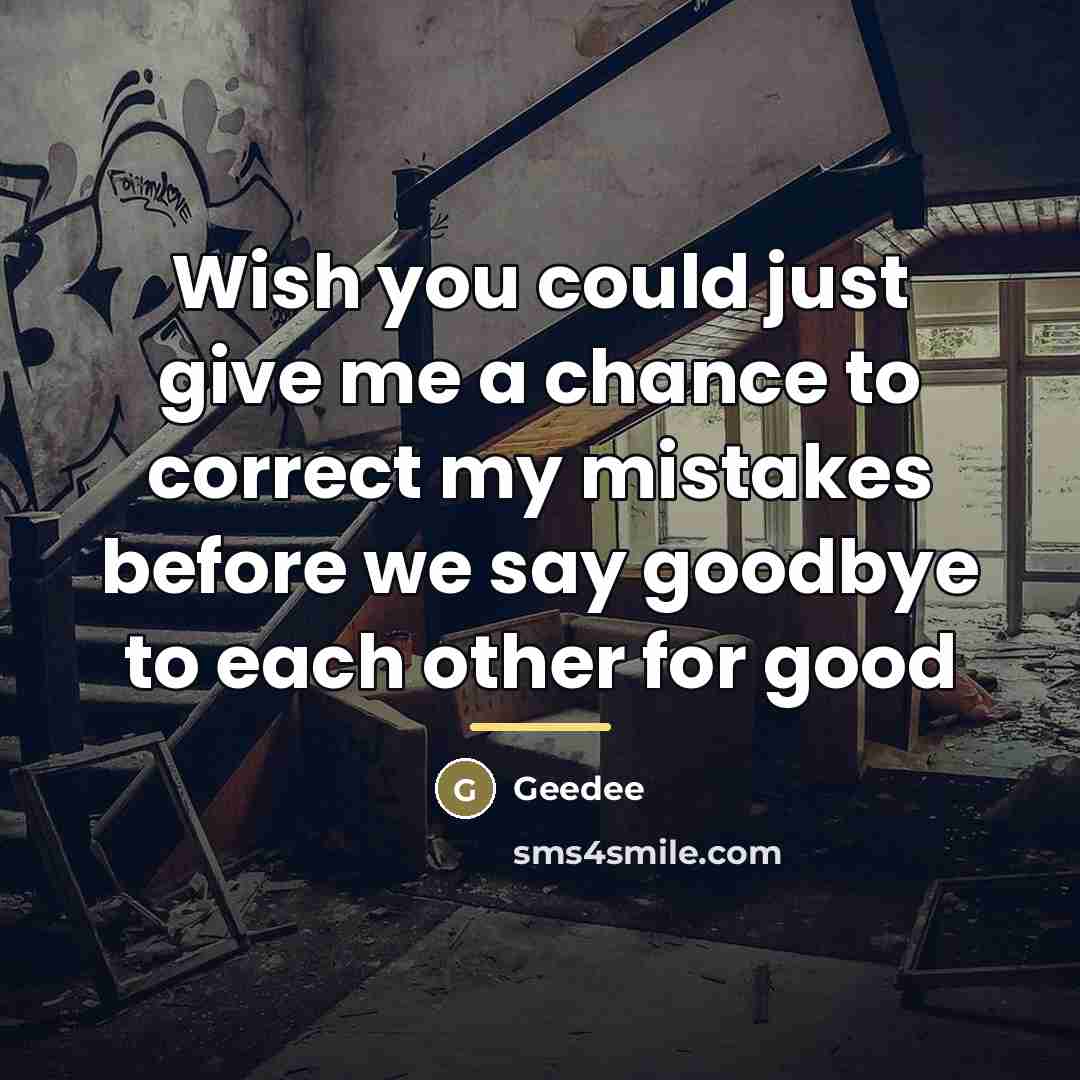 “Wish you could just give me a chance to correct…” quote by Geedee