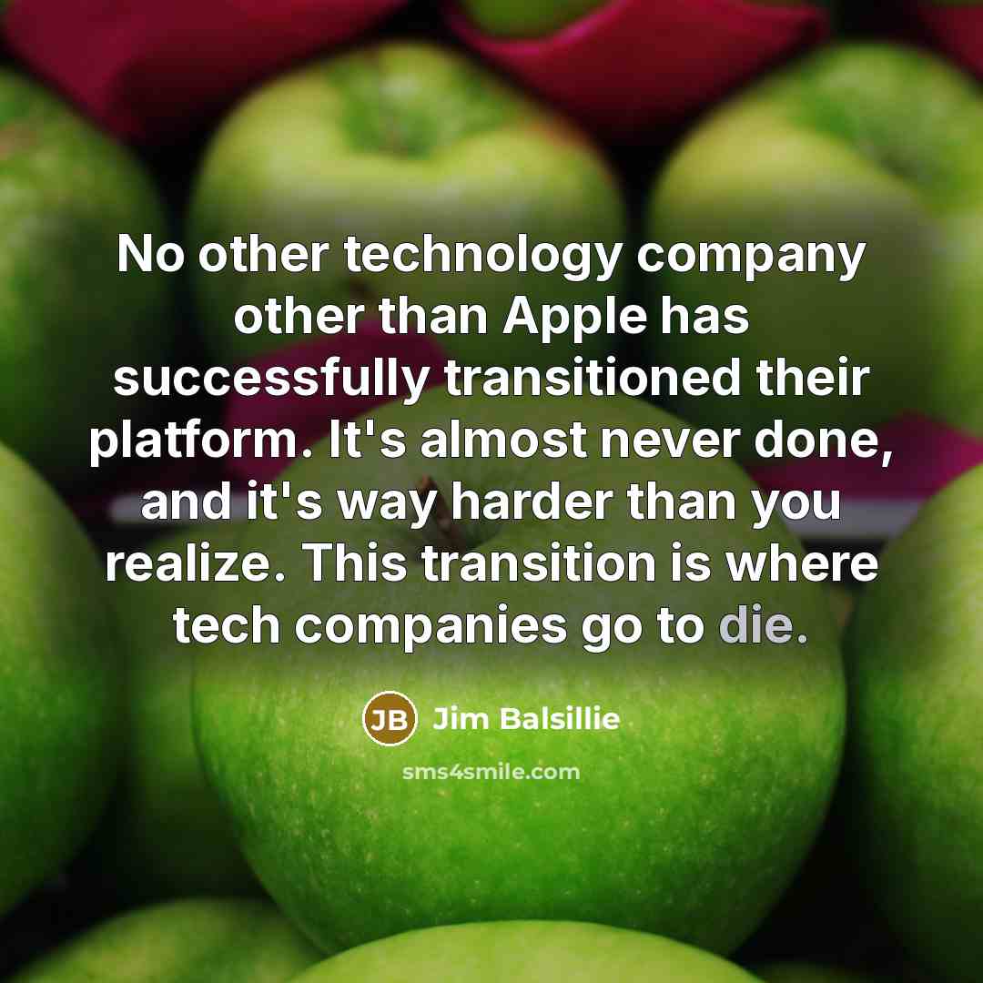“No other technology company other than Apple has successfully transitioned…” quote by Jim Balsillie