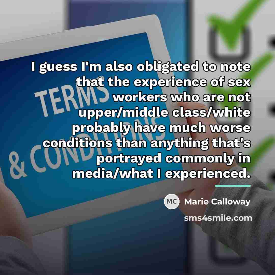 “I guess I'm also obligated to note that the experience…” quote by Marie Calloway