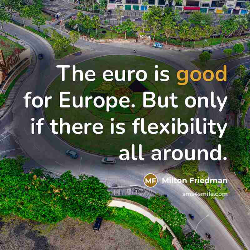 “The euro is good for Europe. But only if there…” quote by Milton Friedman