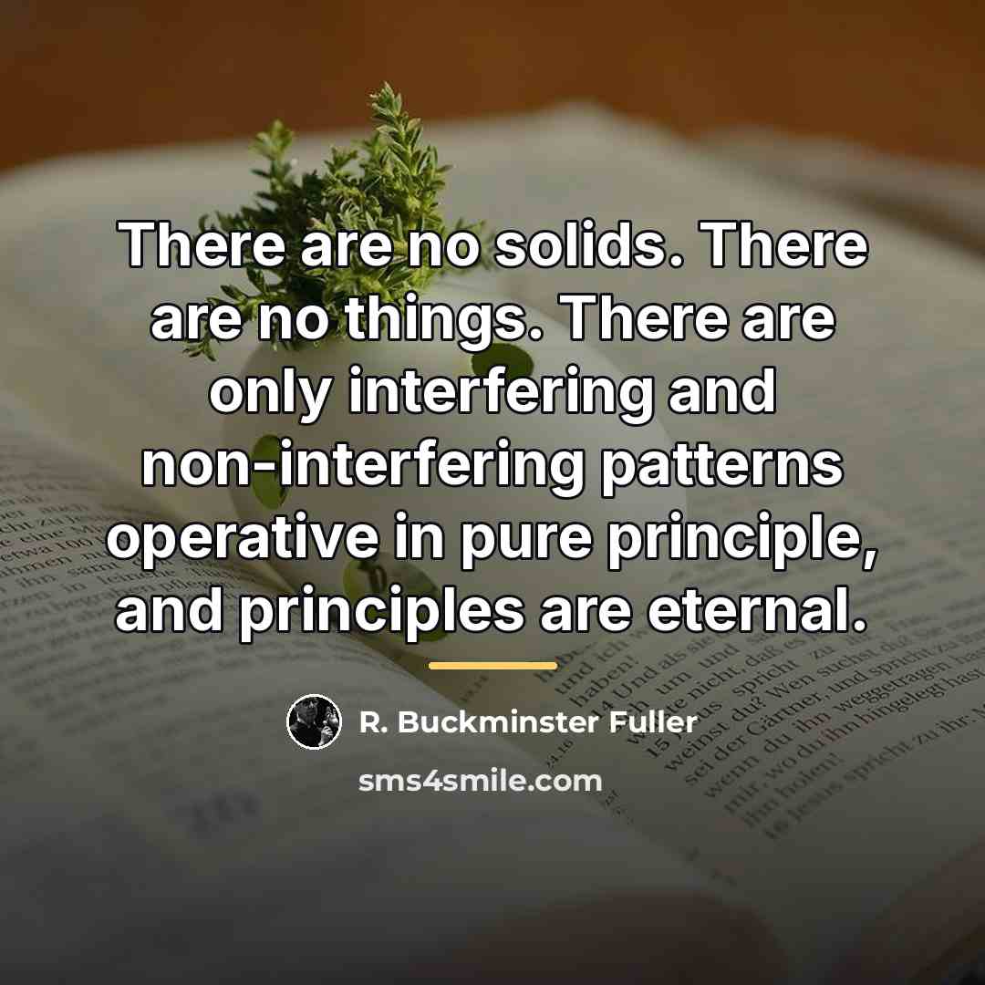 “There are no solids. There are no things. There are…” quote by R. Buckminster Fuller