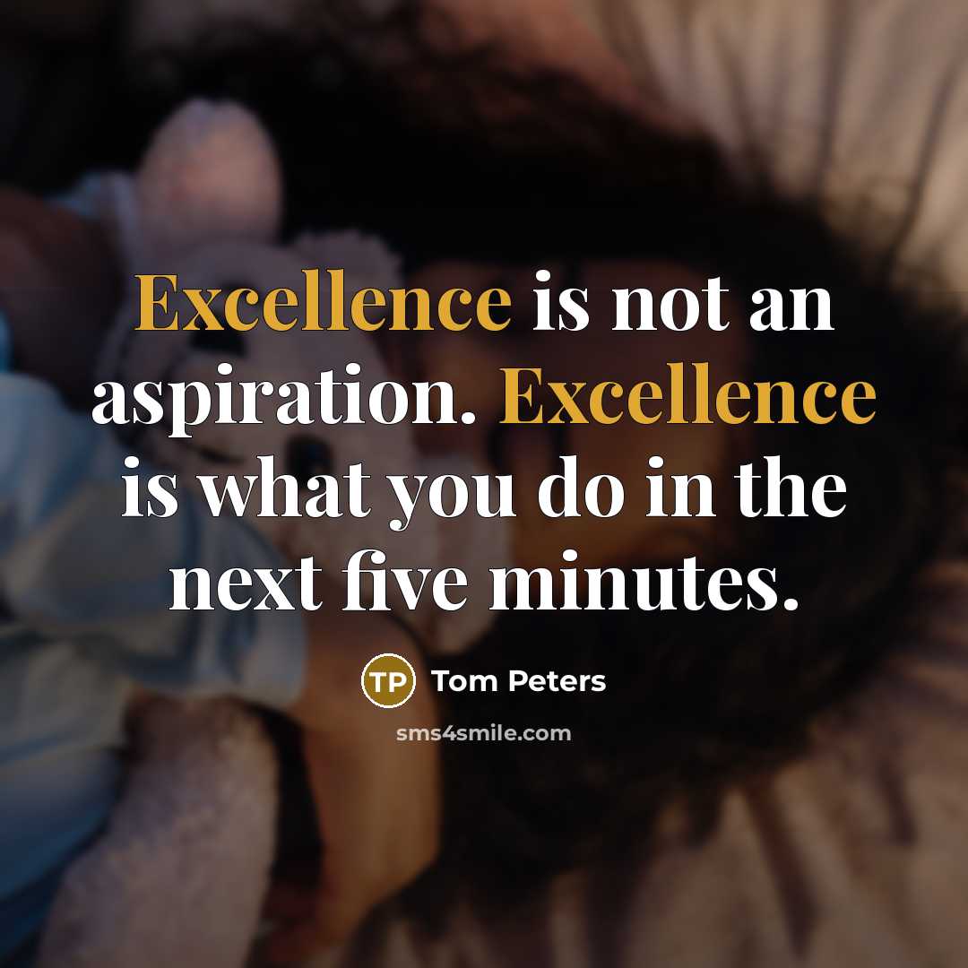 “Excellence is not an aspiration. Excellence is what you do…” quote by Tom Peters
