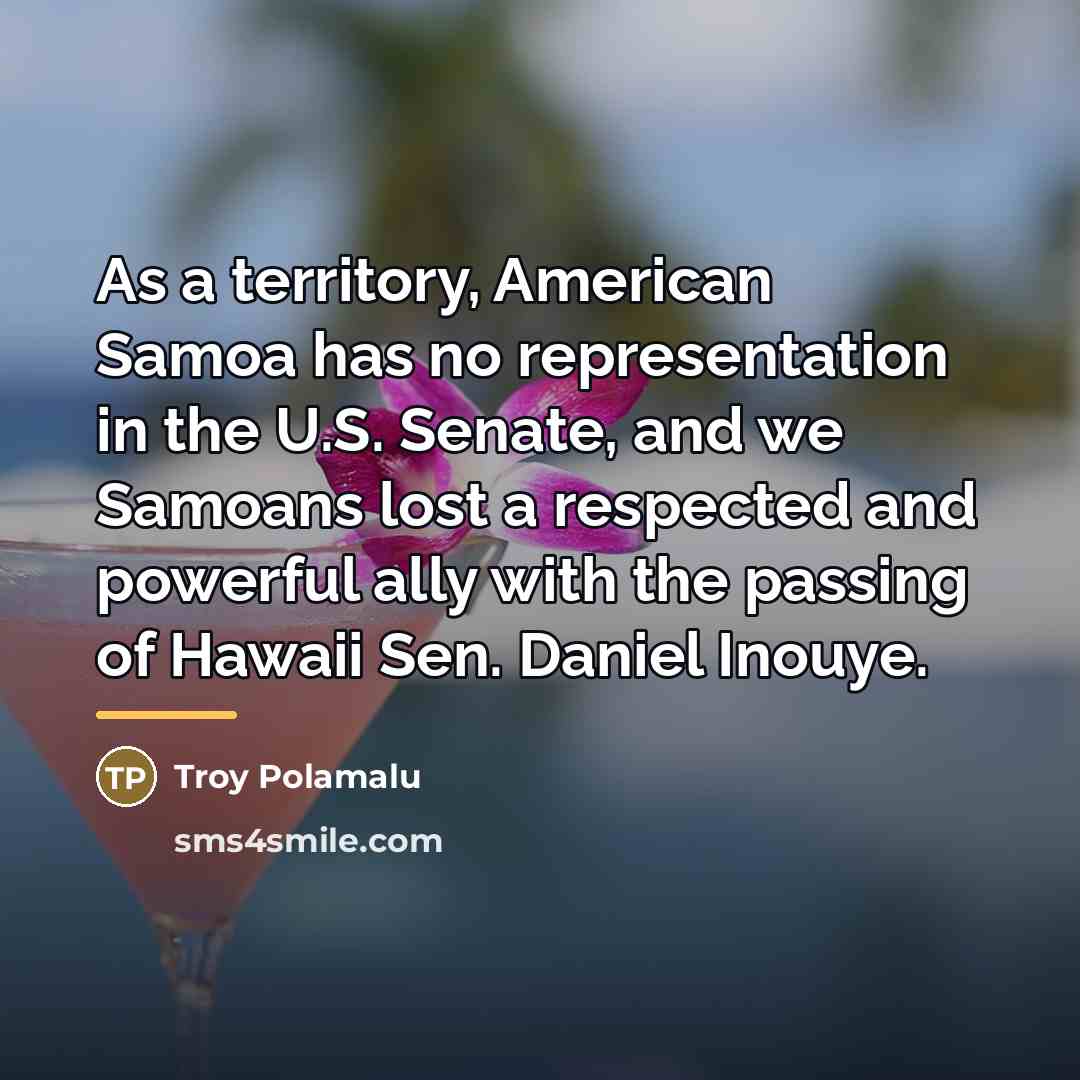 “As a territory, American Samoa has no representation in the…” quote by Troy Polamalu