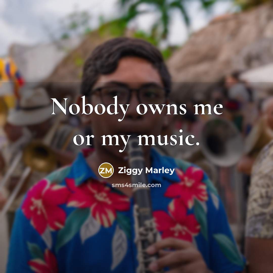 “Nobody owns me or my music.…” quote by Ziggy Marley