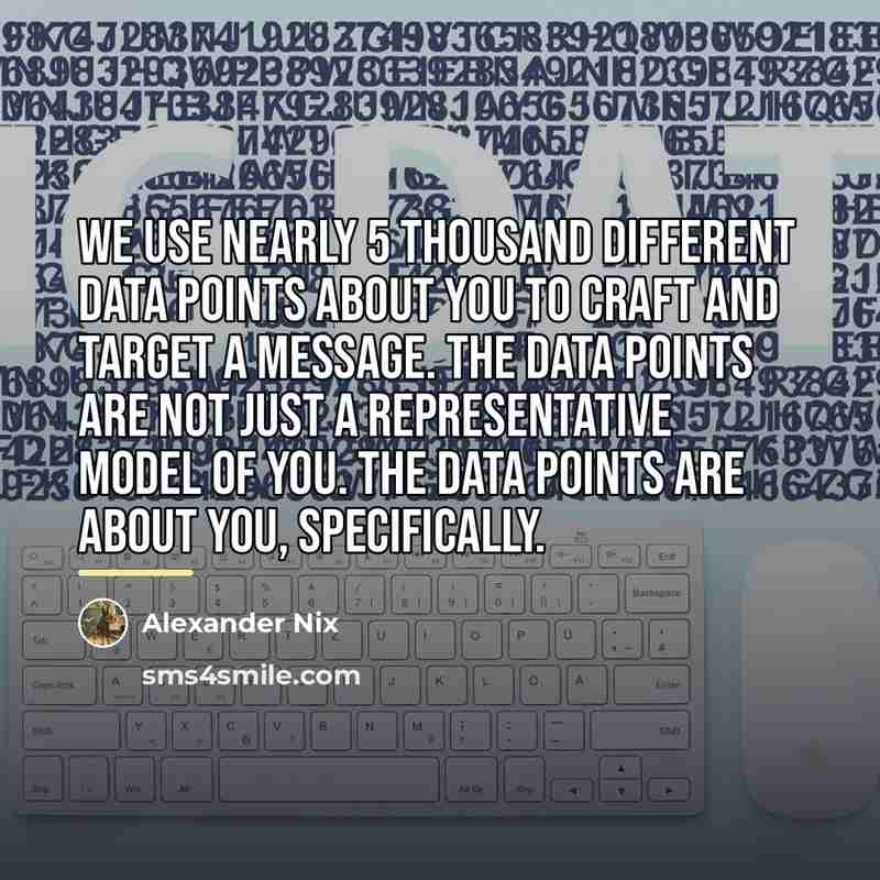 “We use nearly 5 thousand different data points about you…” quote by Alexander Nix
