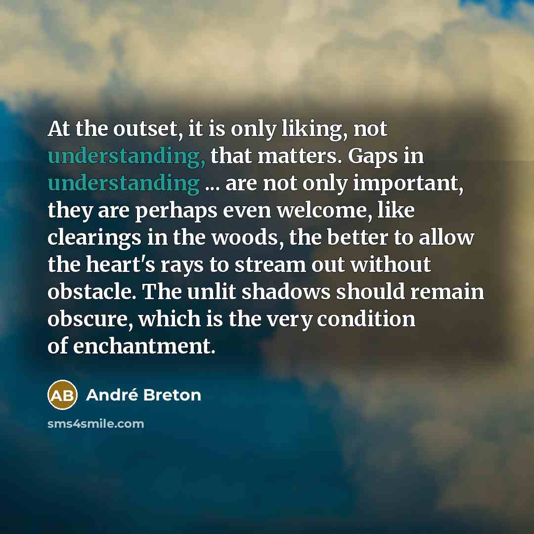 “At the outset, it is only liking, not understanding, that…” quote by Andre Breton