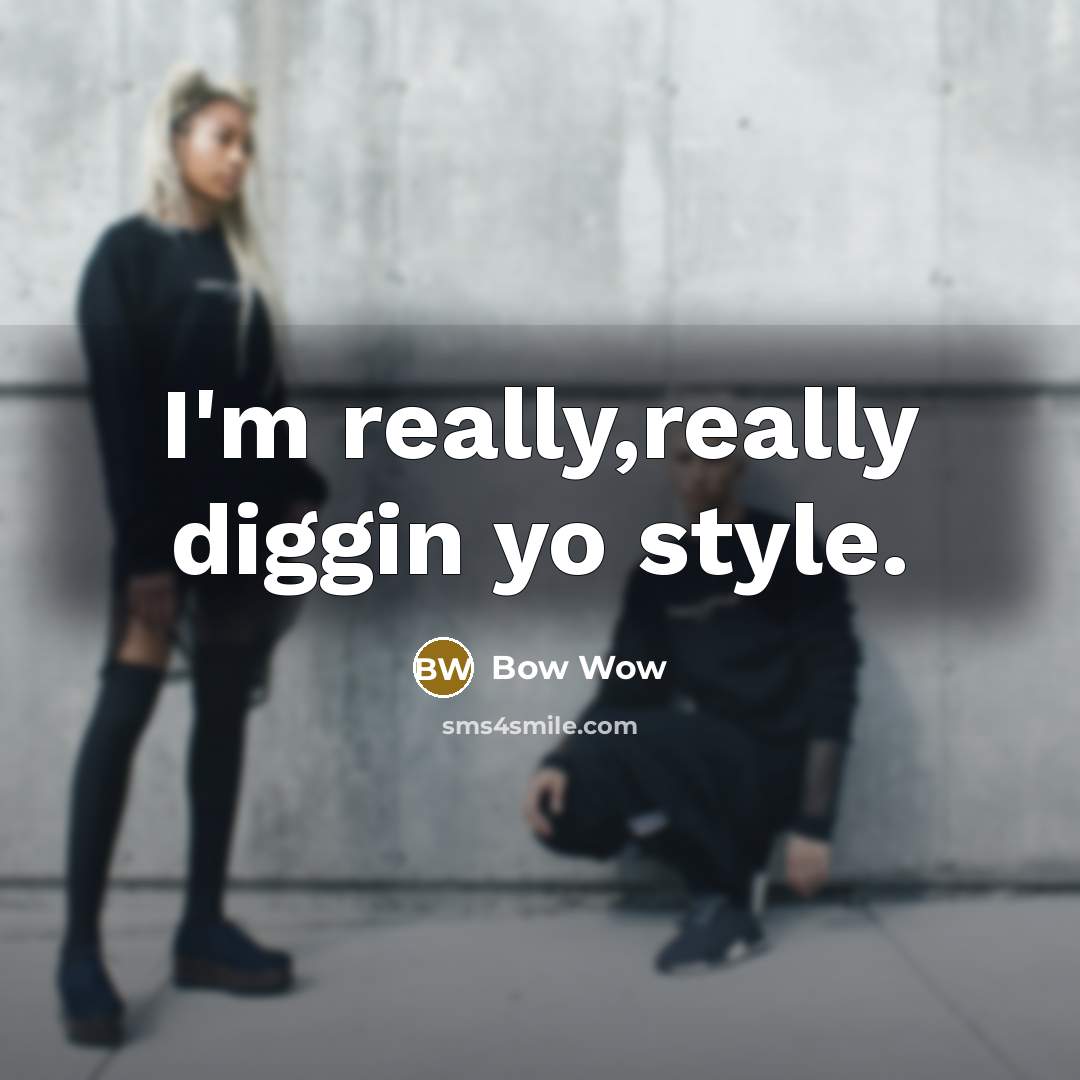 “I'm really,really diggin yo style.” quote by Bow Wow
