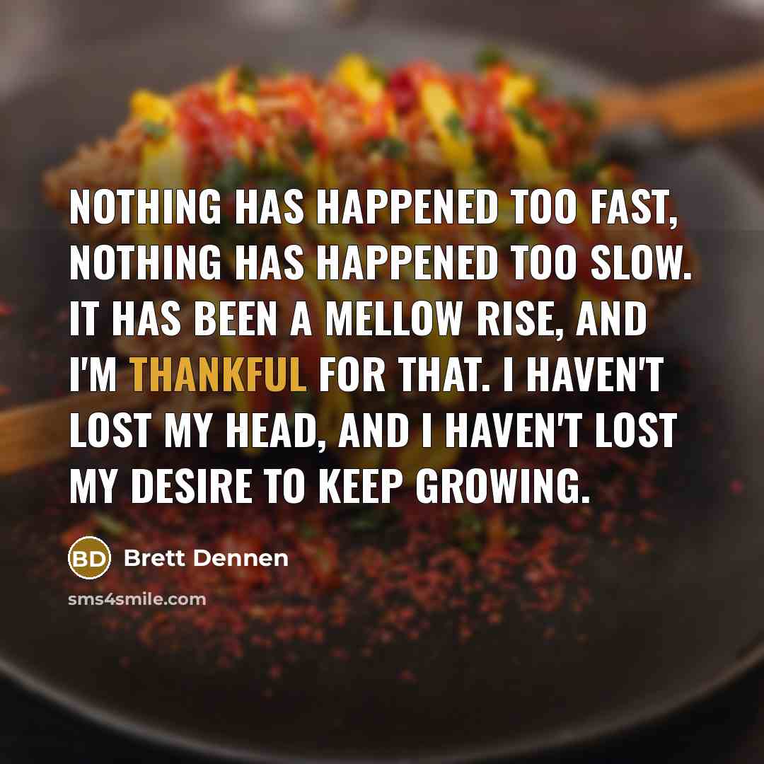 “Nothing has happened too fast, nothing has happened too slow.…” quote by Brett Dennen