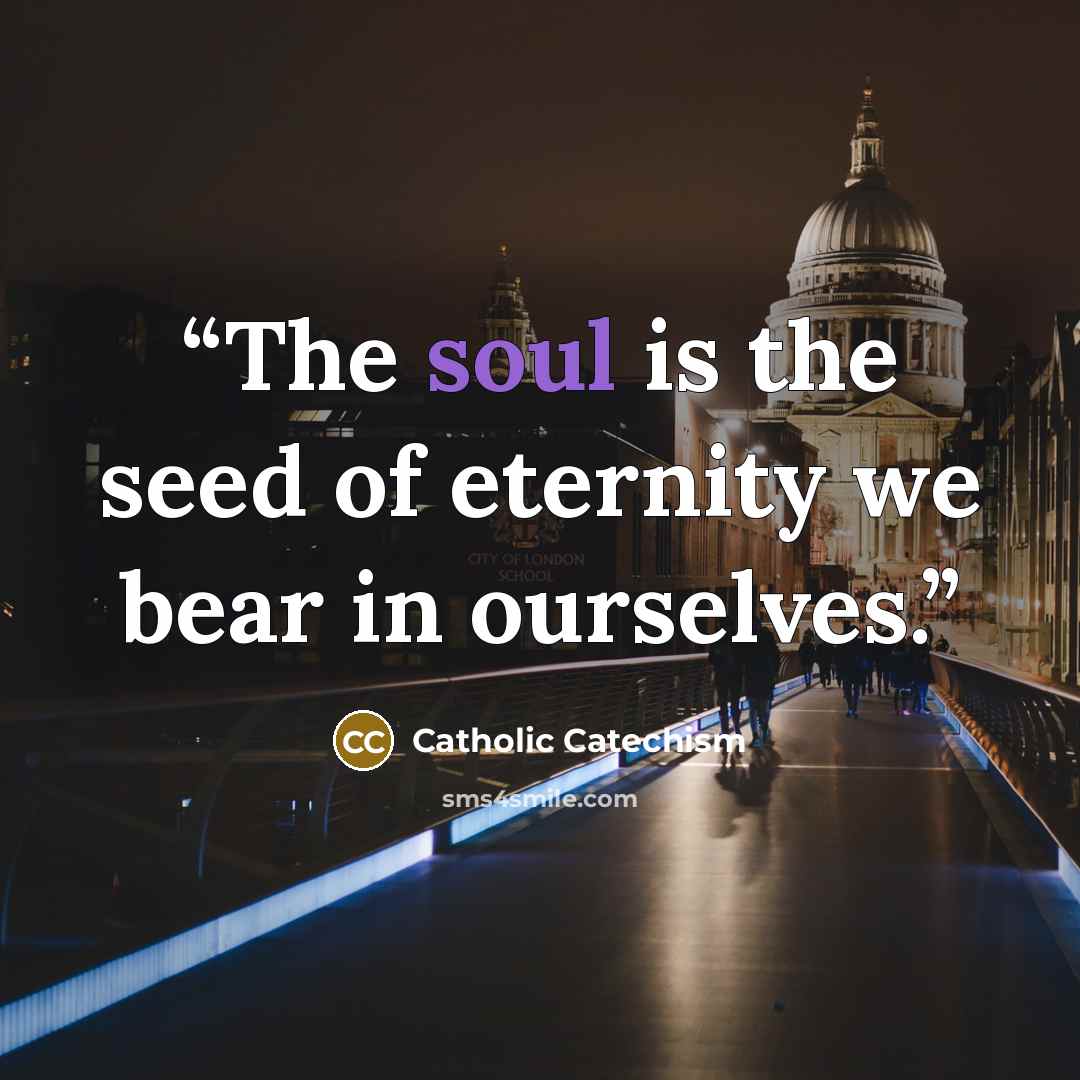 “The soul is the seed of eternity we bear in ourselves.” quote by Catholic Catechism