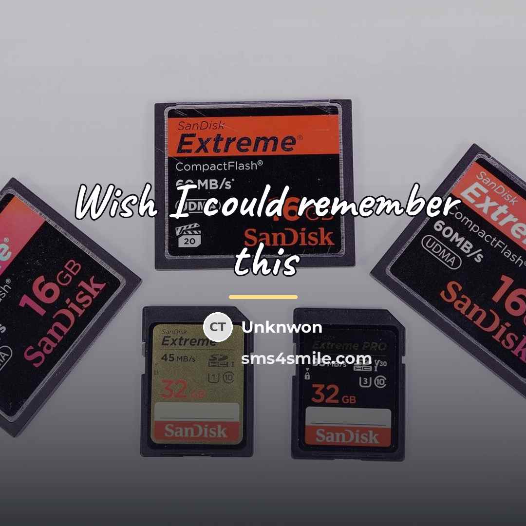 “Wish I could remember this…” quote by Unknwon