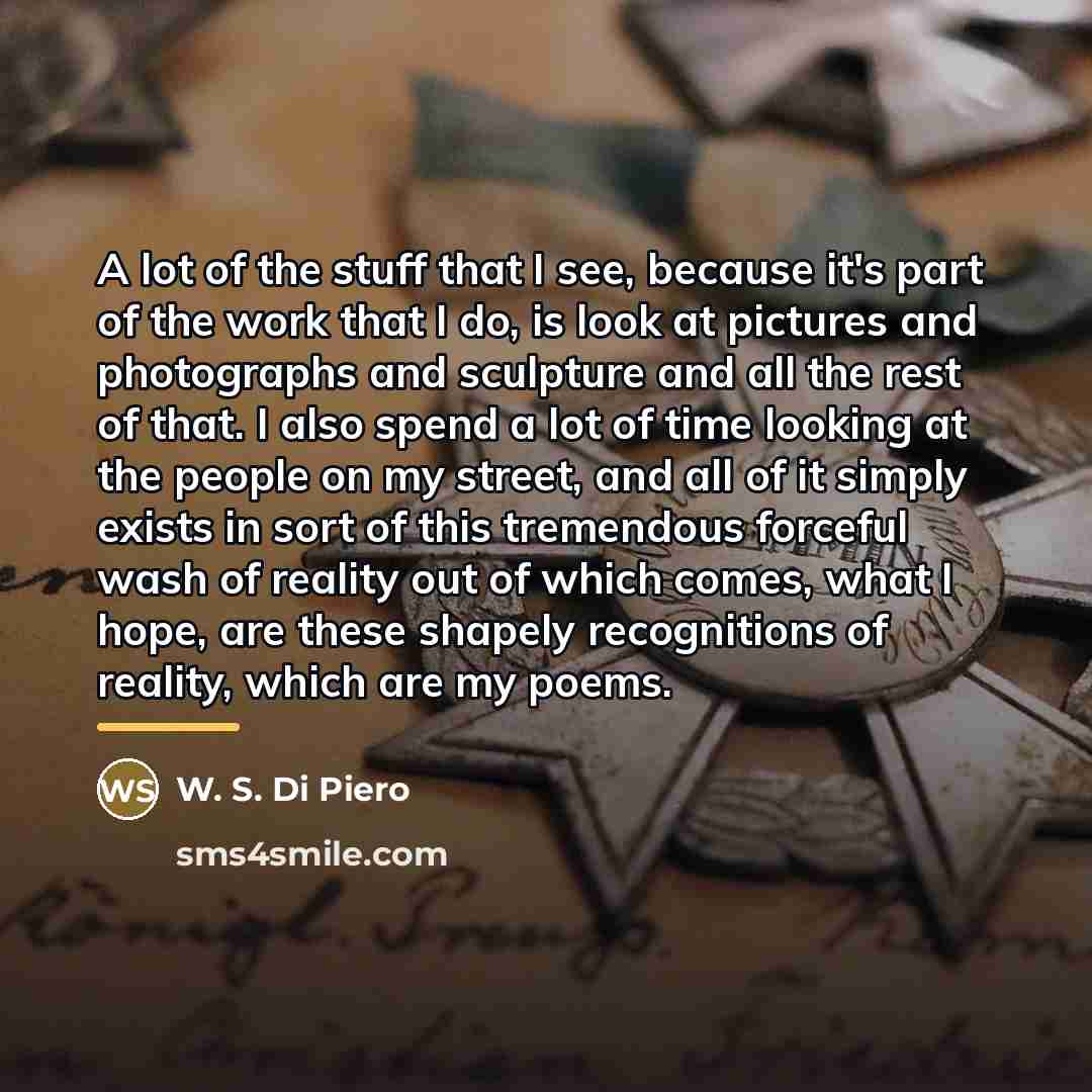 “A lot of the stuff that I see, because it's…” quote by W. S. Di Piero