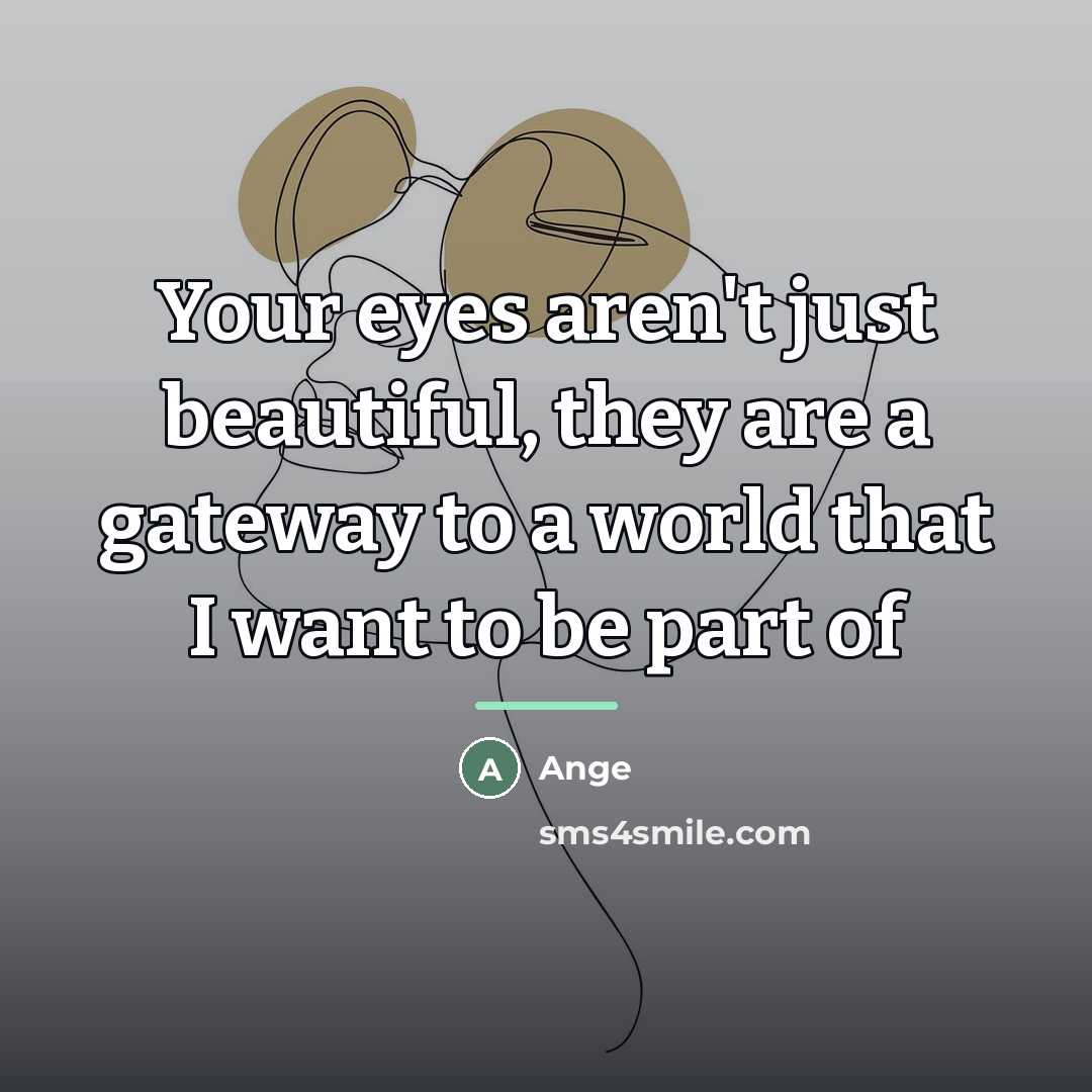 “Your eyes aren't just beautiful, they are a gateway to…” quote by Ange
