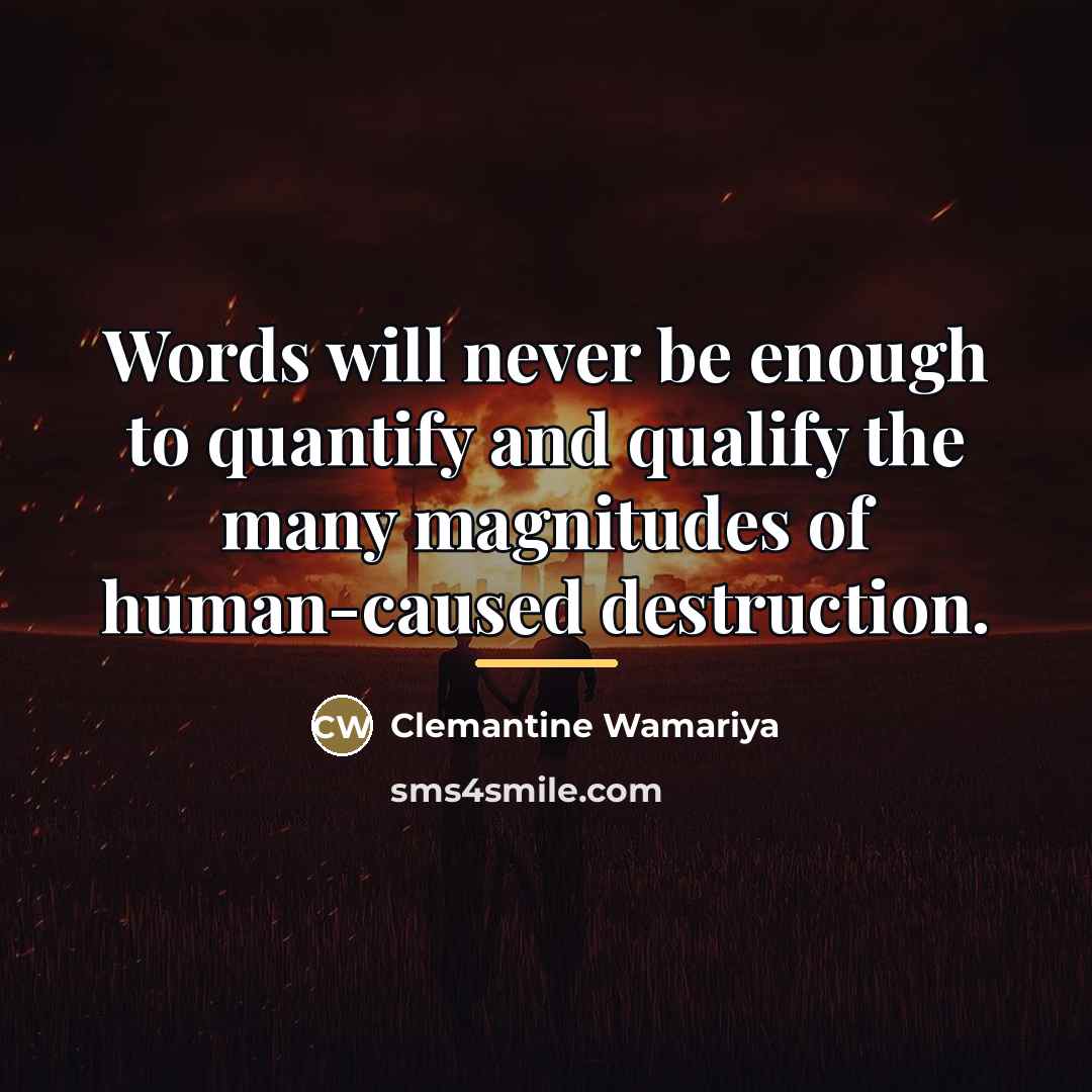 “Words will never be enough to quantify and qualify the…” quote by Clemantine Wamariya