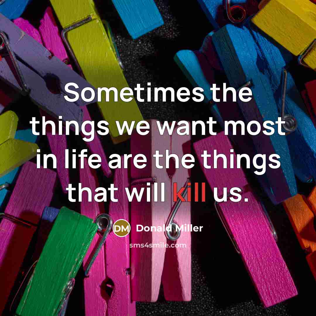“Sometimes the things we want most in life are the…” quote by Donald Miller