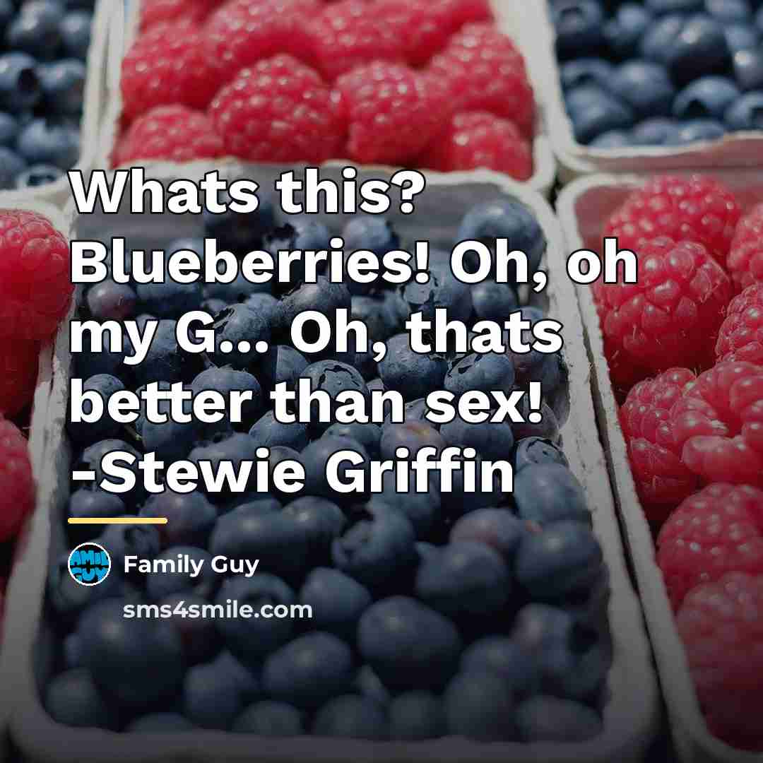 “Whats this? Blueberries! Oh, oh my G... Oh, thats better…” quote by Family Guy
