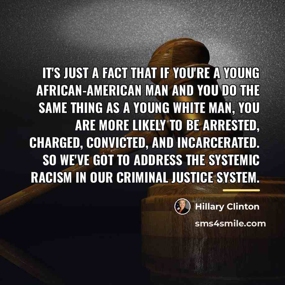 “It's just a fact that if you're a young African-American…” quote by Hillary Clinton