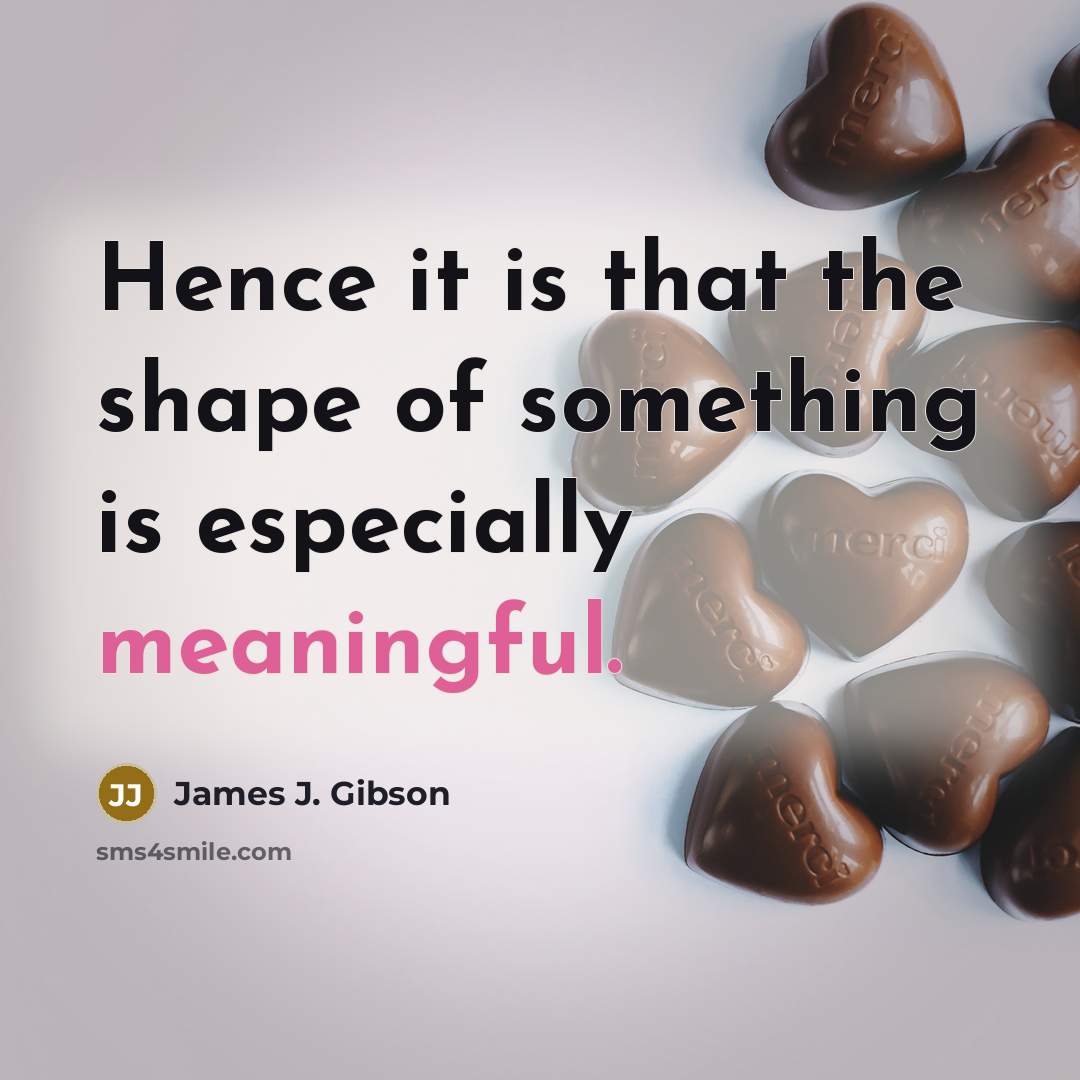 “Hence it is that the shape of something is especially…” quote by James J. Gibson