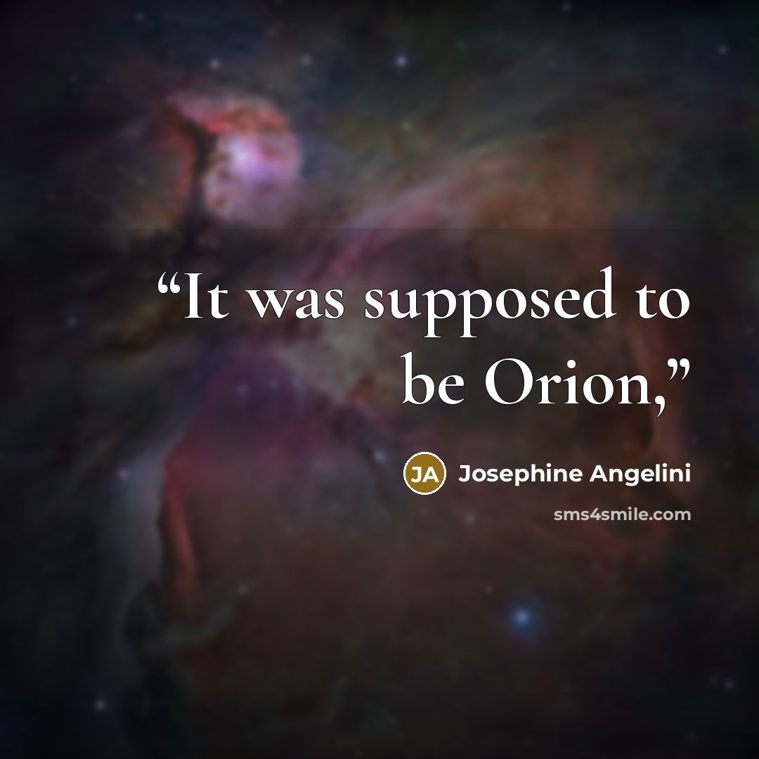 “It was supposed to be Orion,” quote by Josephine Angelini