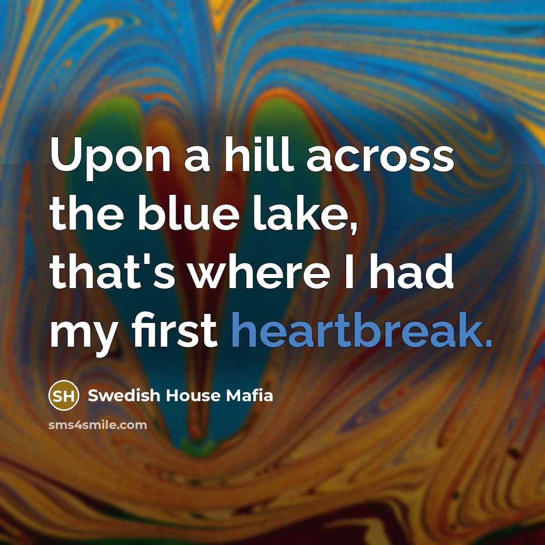 “Upon a hill across the blue lake, that's where I…” quote by Swedish House Mafia