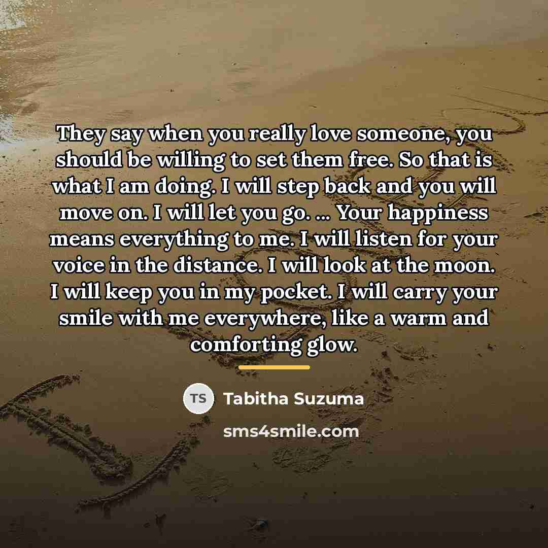“They say when you really love someone, you should be…” quote by Tabitha Suzuma