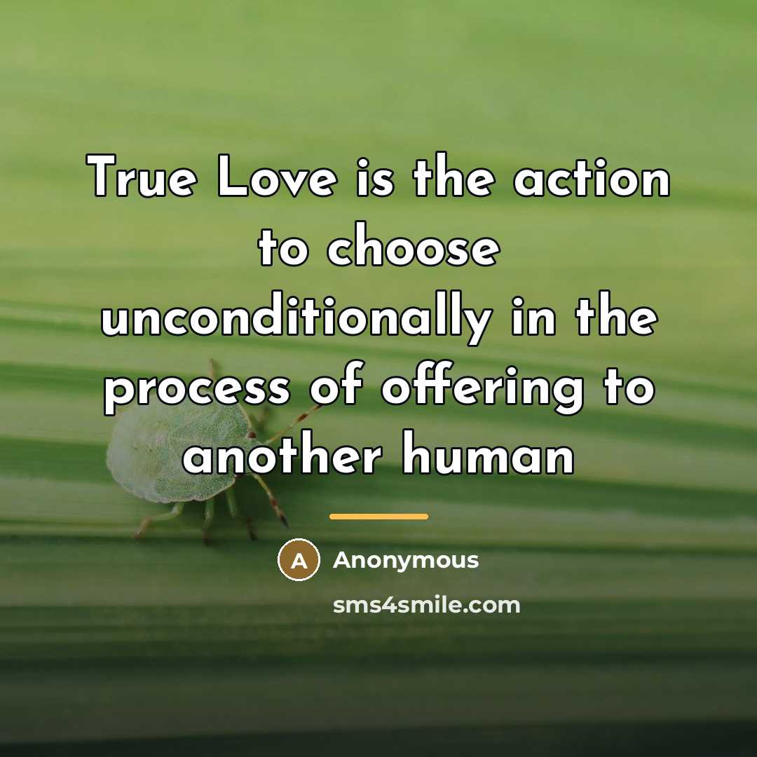 “True Love is the action to choose unconditionally in the…” quote by Anonymous