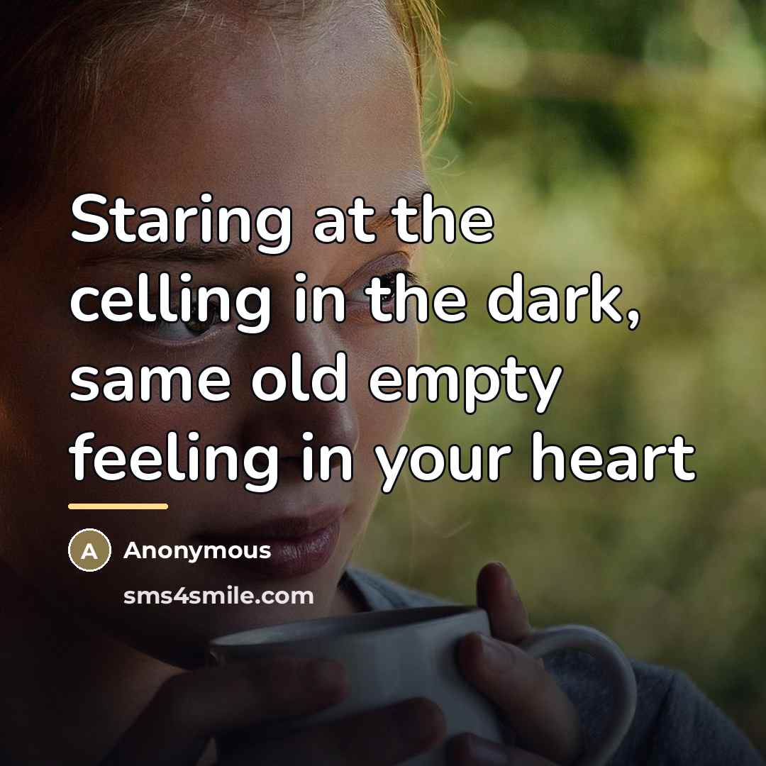 “Staring at the celling in the dark, same old empty…” quote by Anonymous