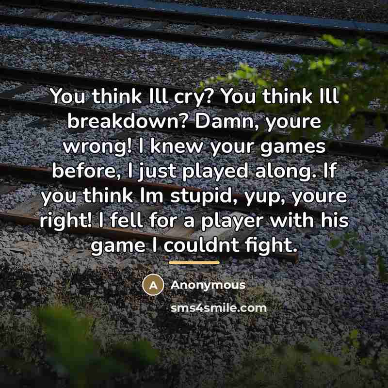 “You think Ill cry? You think Ill breakdown? Damn, youre…” quote by Anonymous