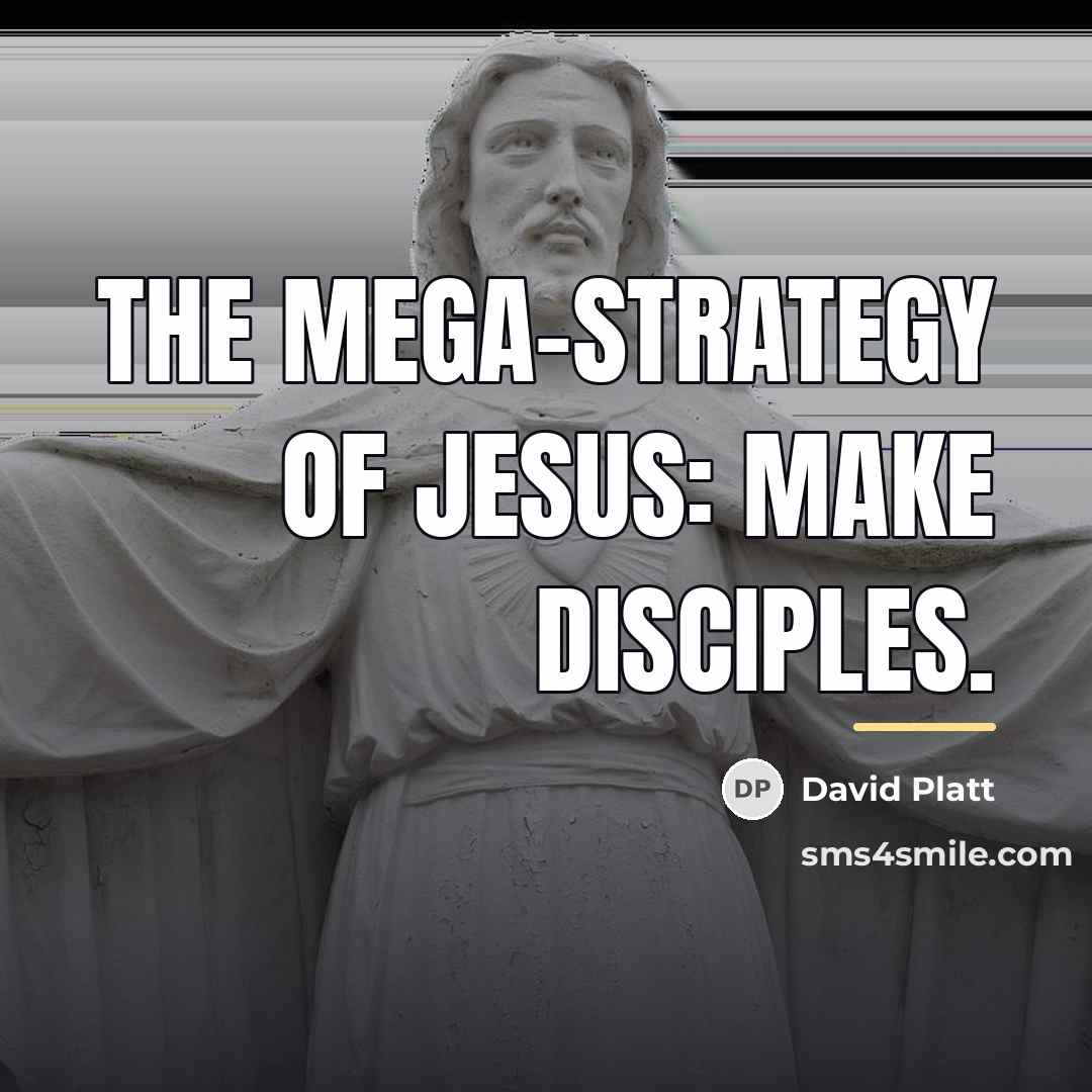 “The mega-strategy of Jesus: make disciples.…” quote by David Platt