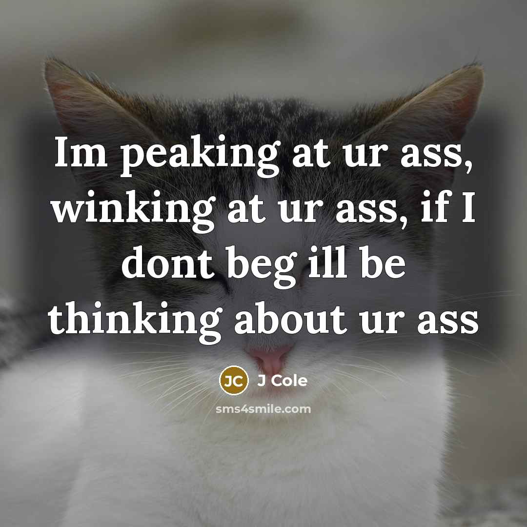 “Im peaking at ur ass, winking at ur ass, if…” quote by J Cole