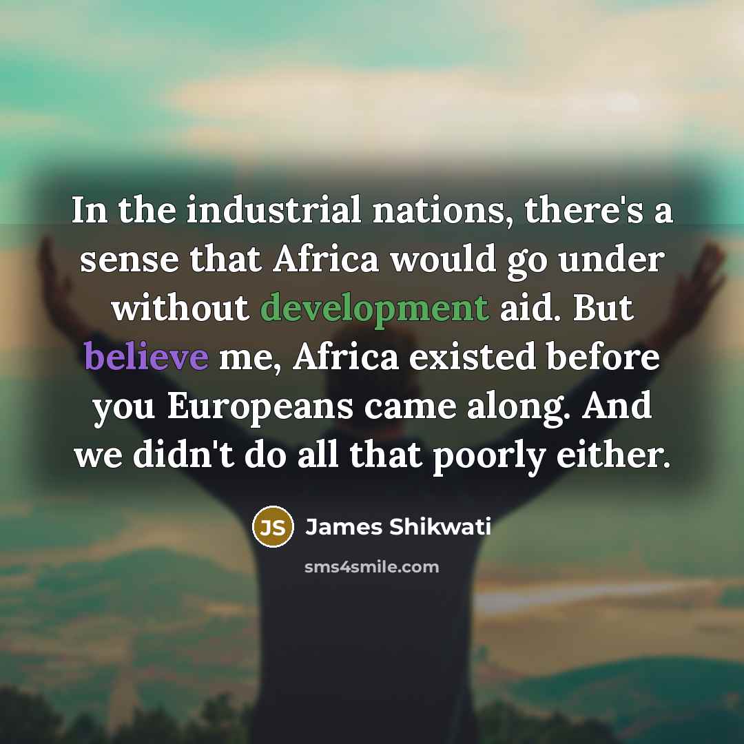“In the industrial nations, there's a sense that Africa would…” quote by James Shikwati