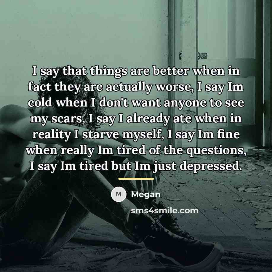 “I say that things are better when in fact they…” quote by Megan