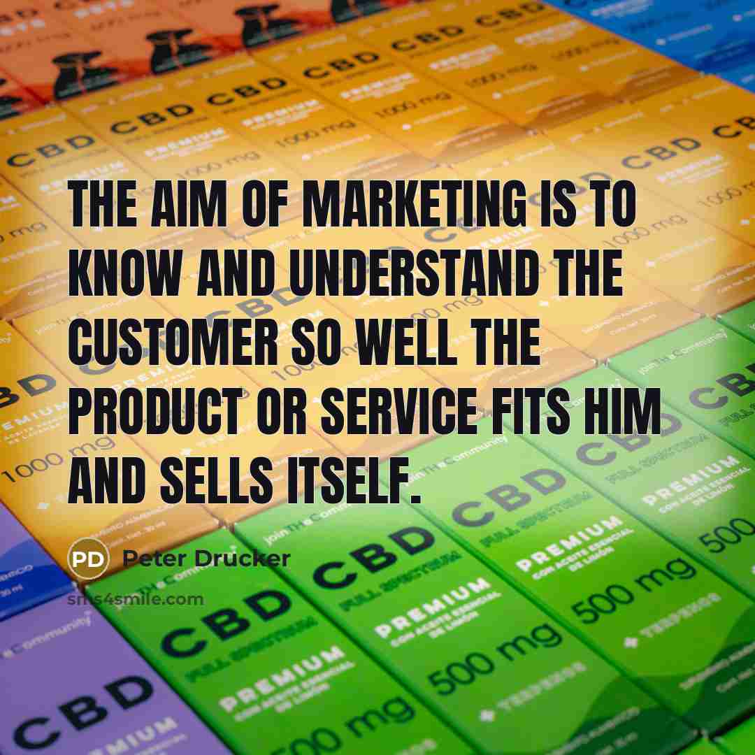 “The aim of marketing is to know and understand the…” quote by Peter Drucker