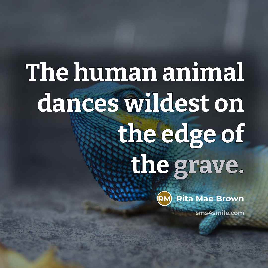 “The human animal dances wildest on the edge of the…” quote by Rita Mae Brown