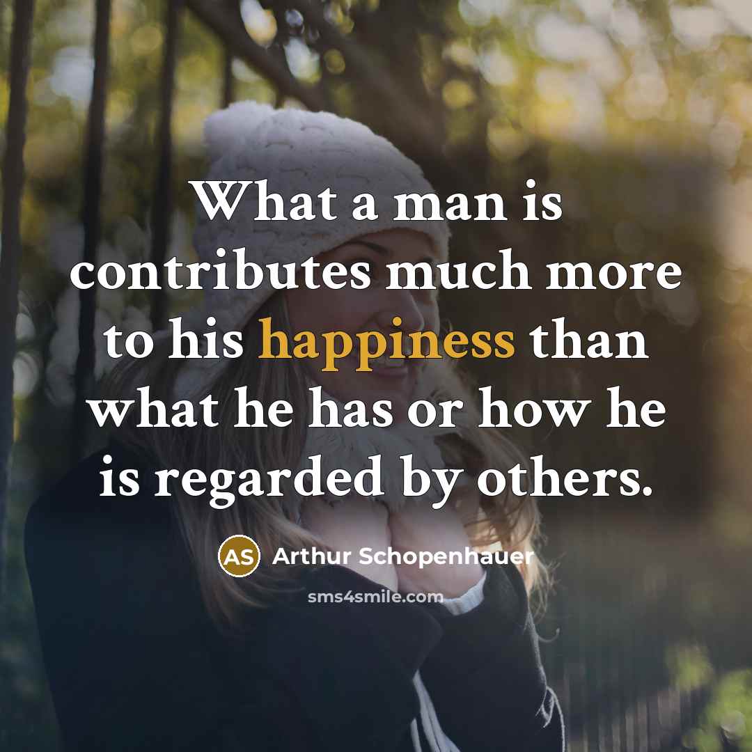 “What a man is contributes much more to his happiness…” quote by Arthur Schopenhauer