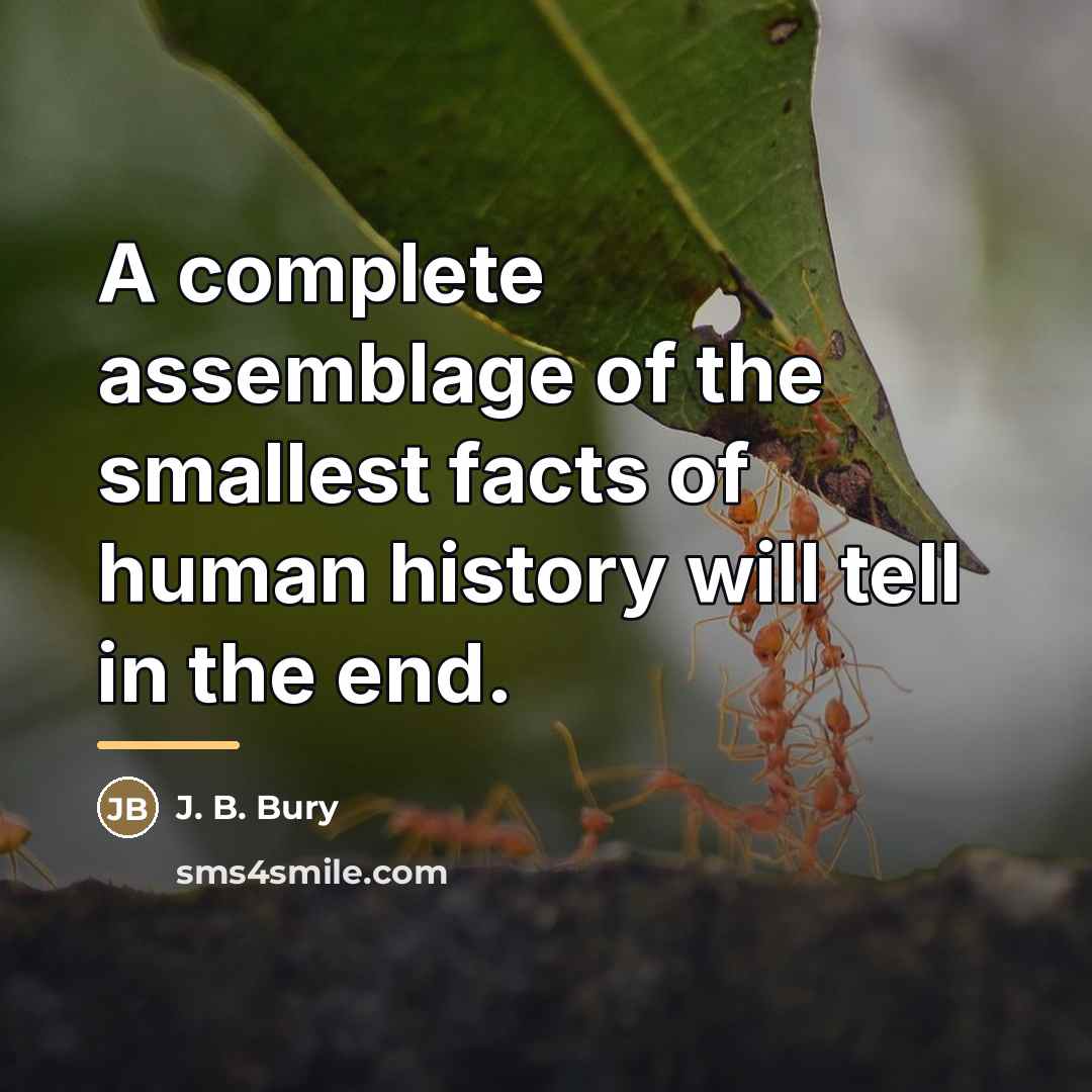 “A complete assemblage of the smallest facts of human history…” quote by J. B. Bury